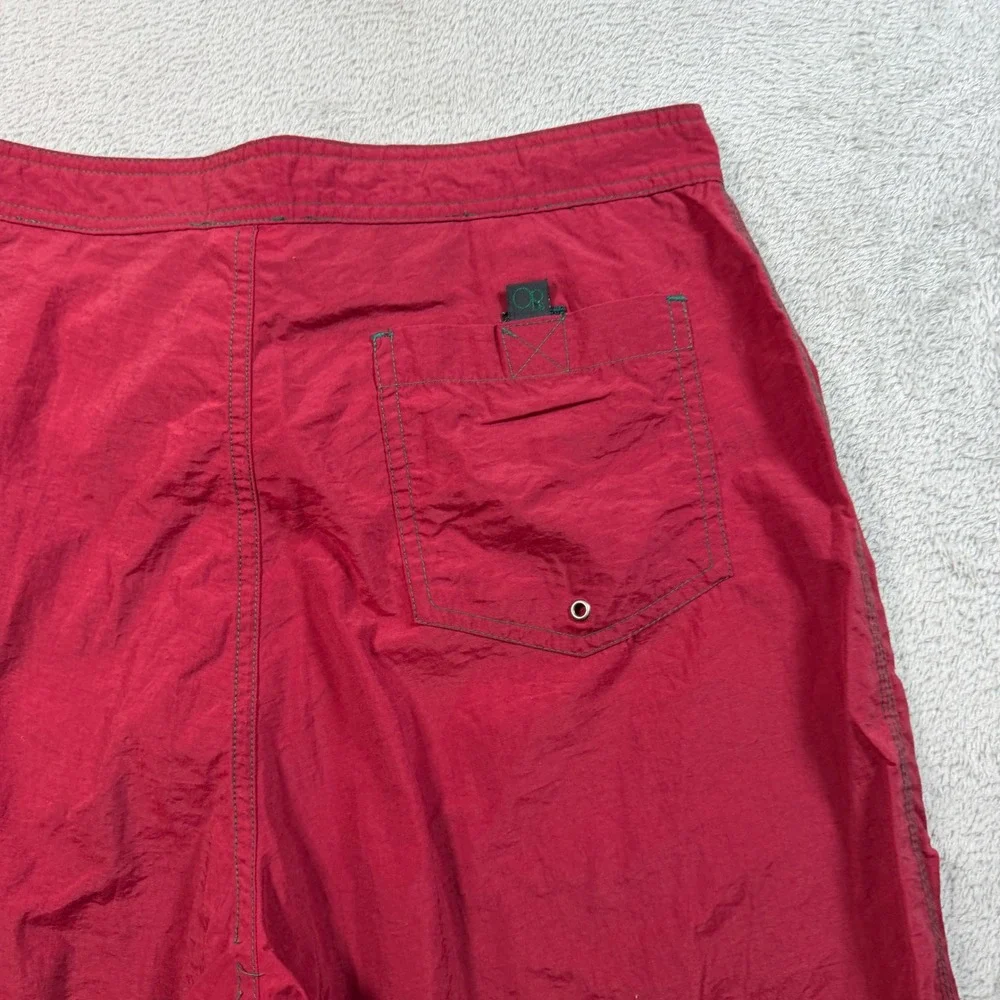Vintage Ocean Pacific Board Shorts Mens 32 Red Noseriders Nylon Surf Trunks 90s